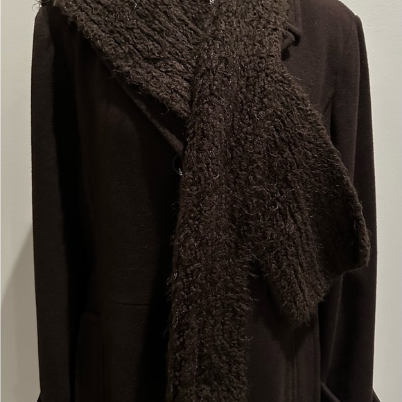 Coat, Brown w/Scarf, Knee Length - Picture 3 of 5